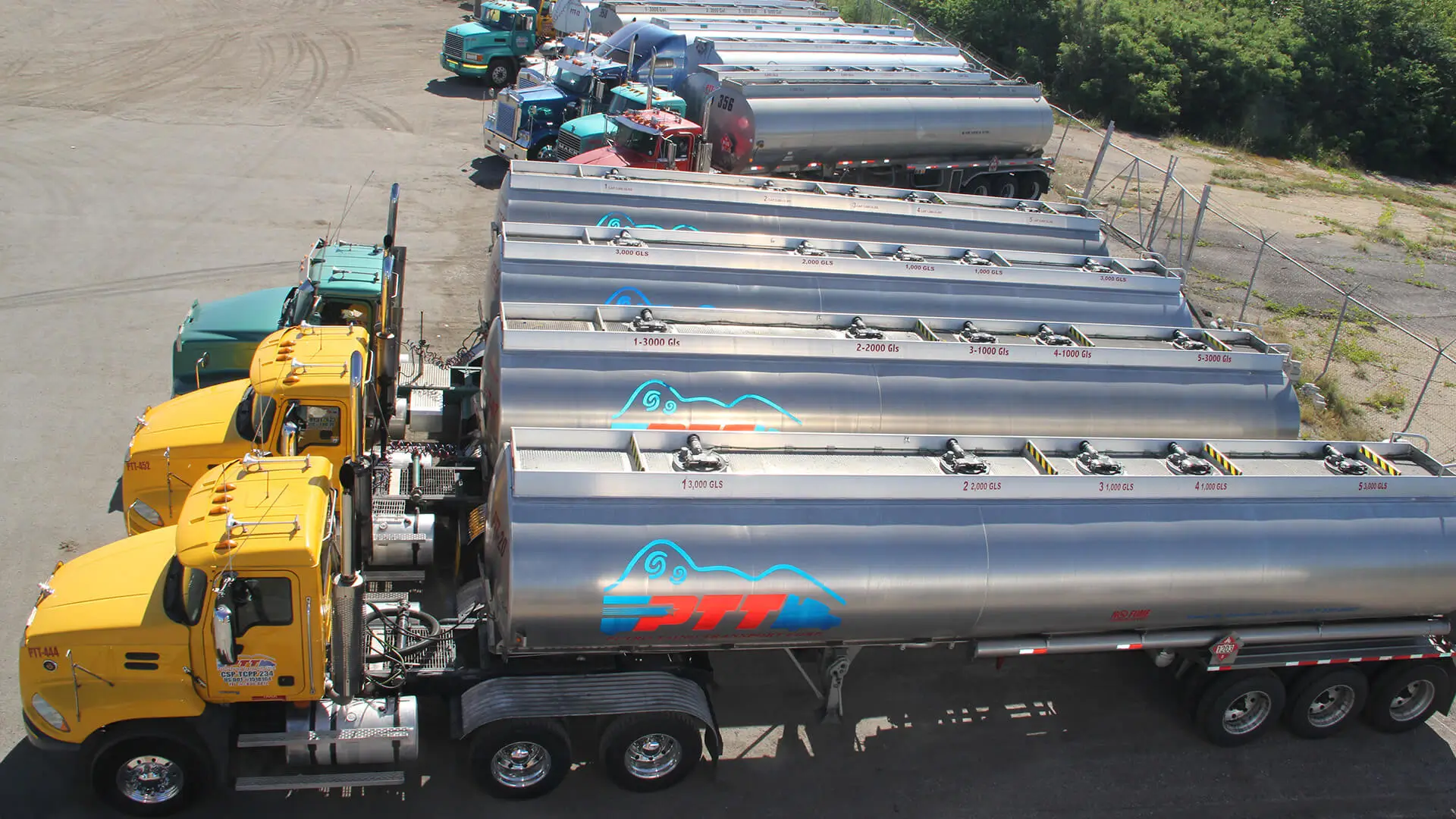 Parked Transport Trucks